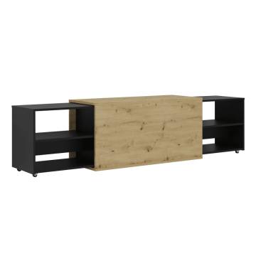 FMD TV Unit Cabinet - Artisan Oak & Black | Hipomarket