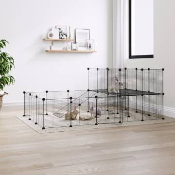 36-Panel Black Pet Cage - Safe & Spacious | HipoMarket UK