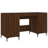 Brown Oak Desk 140x50 cm - Elegant Engineered Wood Workspace