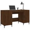 Brown Oak Desk 140x50 cm - Elegant Engineered Wood Workspace