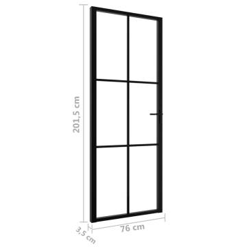 Interior Door ESG Glass & Aluminium 76x201.5cm - Black