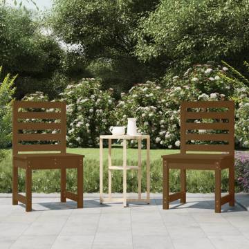 Garden Chairs 2 pcs Honey Brown - Solid Wood Pine | HipoMarket