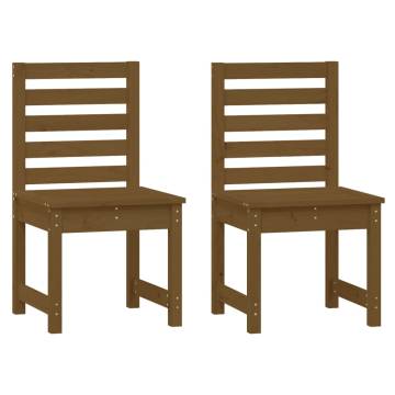 Garden Chairs 2 pcs Honey Brown - Solid Wood Pine | HipoMarket