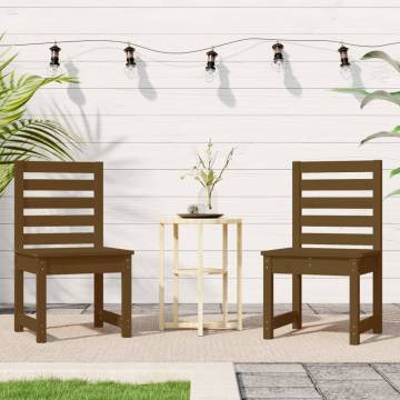 Garden Chairs 2 pcs Honey Brown - Solid Wood Pine | HipoMarket