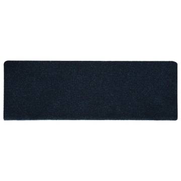 15 pcs Blue Stair Mats - Needle Punch 65x21x4 cm | HipoMarket