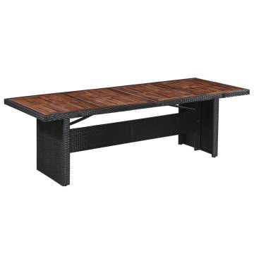 Stylish Garden Table - Poly Rattan & Acacia Wood (240x90 cm)