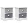 Nightstands 2 pcs Grey 38x28x45 cm Paulownia Wood Colour white and grey Quantity in Package 2 