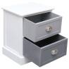 Elegant Grey Nightstands - 2 pcs Paulownia Wood