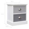 Elegant Grey Nightstands - 2 pcs Paulownia Wood