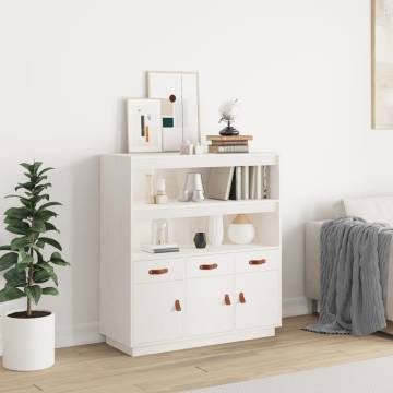 Highboard White 100x40x108.5 cm - Solid Pine Wood Storage Solution