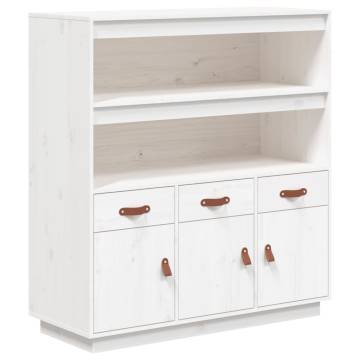 Highboard White 100x40x108.5 cm - Solid Pine Wood Storage Solution