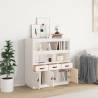 Highboard White 100x40x108.5 cm - Solid Pine Wood Storage Solution