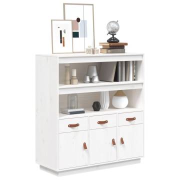 Highboard White 100x40x108.5 cm - Solid Pine Wood Storage Solution