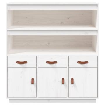 Highboard White 100x40x108.5 cm - Solid Pine Wood Storage Solution