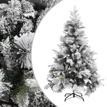 150 cm Flocked Snow & Cones Christmas Tree - Hipomarket