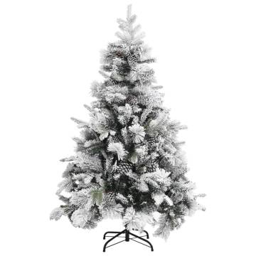 150 cm Flocked Snow & Cones Christmas Tree - Hipomarket