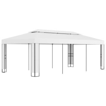 White Gazebo with Double Roof 3x6m - Perfect for Any Event