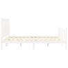 White King Size Bed Frame with Headboard - Solid Pine Wood