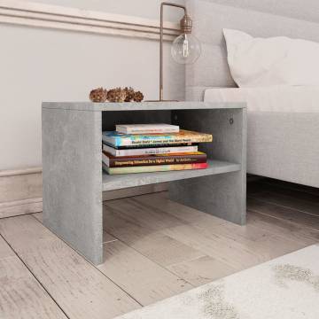 Elegant Concrete Grey Bedside Cabinets - Set of 2 | HipoMarket