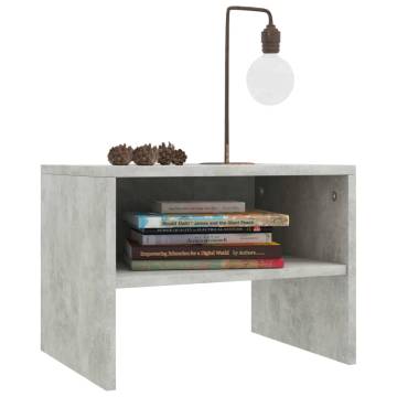 Elegant Concrete Grey Bedside Cabinets - Set of 2 | HipoMarket