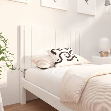 Stylish White Bed Headboard - Solid Pine Wood | Hipomarket