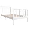 White Bed Frame 90x190 cm Single - Solid Pine Wood