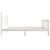 White Bed Frame 90x190 cm Single - Solid Pine Wood