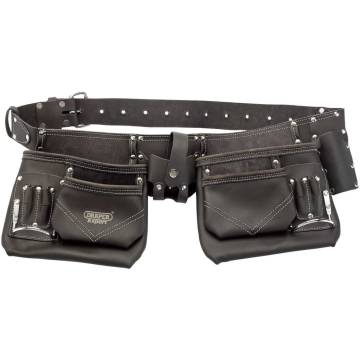 Draper Tools Oil-Tanned Leather Pouch Tool Belt - 50mm Black