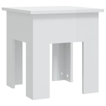 High Gloss White Coffee Table - 40x40x42 cm | Hipomarket