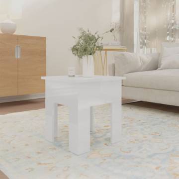 High Gloss White Coffee Table - 40x40x42 cm | Hipomarket