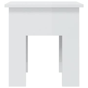 High Gloss White Coffee Table - 40x40x42 cm | Hipomarket