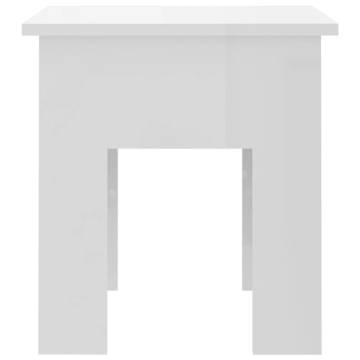 High Gloss White Coffee Table - 40x40x42 cm | Hipomarket