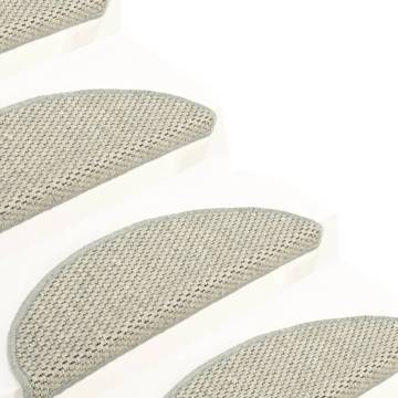 Stair Mats Self-Adhesive Sisal-Look - 15 pcs Grey 65x21 cm