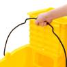 Mop Bucket with Wringer & Wheels - 36L Yellow Polypropylene