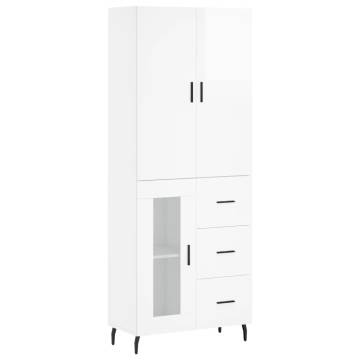 Highboard High Gloss White - Stylish Storage Solution