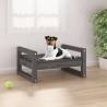 Dog Bed Grey 55.5x45.5x28 cm Solid Pine Wood Colour grey Size 55.5 x 45.5 x 28 cm 