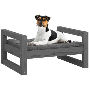 Comfortable Dog Bed in Grey - Solid Pine Wood - 55.5x45.5x28 cm