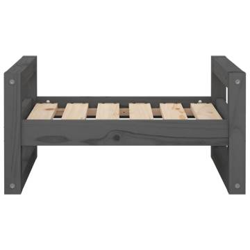 Comfortable Dog Bed in Grey - Solid Pine Wood - 55.5x45.5x28 cm