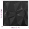 3D Wall Panels 12 pcs 50x50 cm Diamond Black - Hipomarket