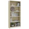 5-Tier Book Cabinet - White & Sonoma Oak | Hipomarket UK