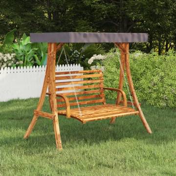 Swing Frame with Anthracite Roof - Bent Wood, Teak Finish