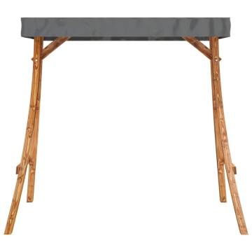 Swing Frame with Anthracite Roof - Bent Wood, Teak Finish