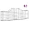 Arched Gabion Baskets 7 pcs - Galvanised Iron Garden Barriers