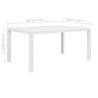 White 150x90 cm Plastic Rattan Look Garden Table | HipoMarket