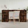 Desk with Cabinet Smoked Oak Engineered Wood Colour smoked oak 