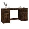 Elegant Smoked Oak Desk with Cabinet - Hipomarket