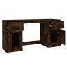 Elegant Smoked Oak Desk with Cabinet - Hipomarket