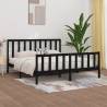 Bed Frame Black Solid Wood 200x200 cm Colour black Size 200 x 200 cm 