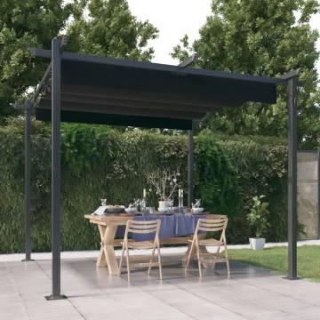 Garden Gazebo with Retractable Roof 3x3m - Anthracite