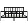 Black Solid Wood Bed Frame 200x200 cm - Timeless Design